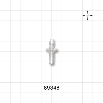 Male Luer Slip, Barbed, Clear - Fits 1/8 inch ID Tubing (0.125 inch, 3.18 mm) - 89348