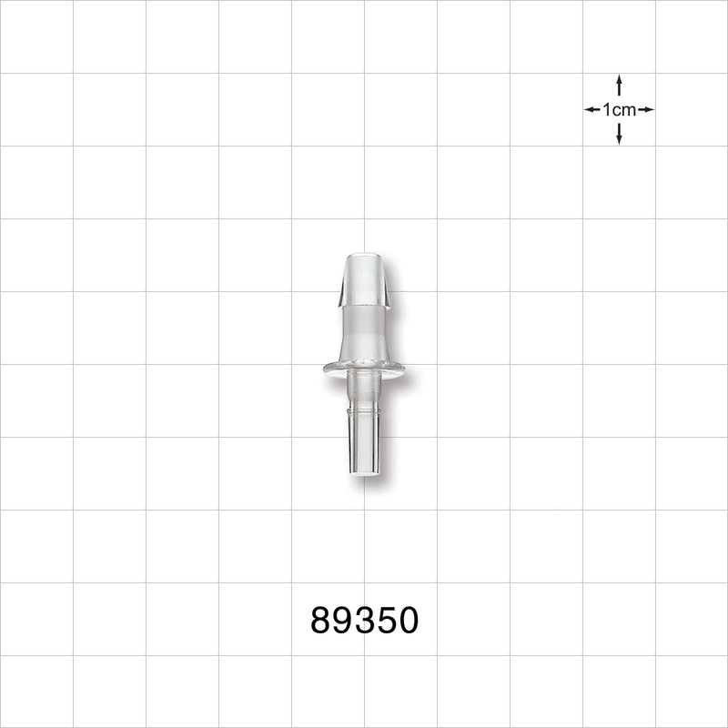 Male Luer Slip, Barbed, Clear - Fits 3/16 inch ID Tubing (0.188 inch, 4.76 mm) - 89350