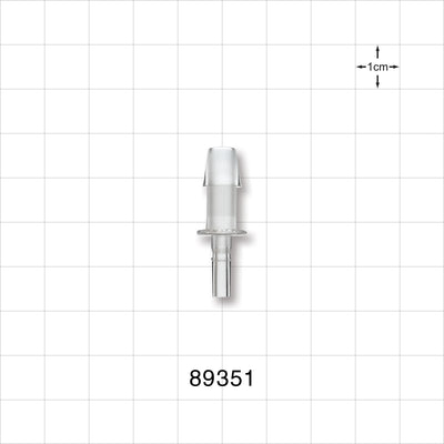 Male Luer Slip, Barbed, Clear - Fits 1/4 inch ID Tubing (0.25 inch, 6.35 mm) - 89351