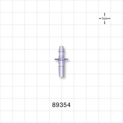 Male Luer Slip, Barbed, Clear - Fits 1/8 inch ID Tubing (0.125 inch, 3.18 mm) - 89354