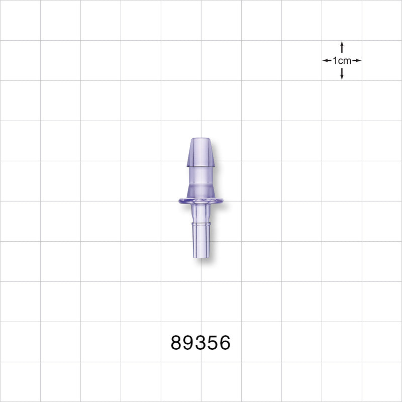 Male Luer Slip, Barbed, Clear - Fits 3/16 inch ID Tubing (0.188 inch, 4.76 mm) - 89356