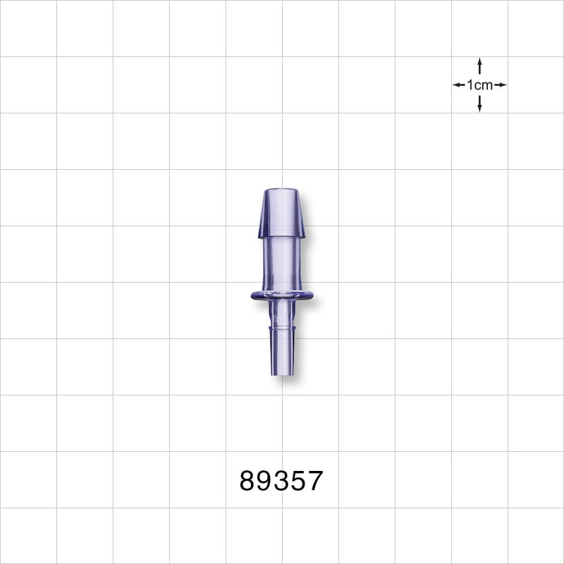 Male Luer Slip, Barbed, Clear - Fits 1/4 inch ID Tubing (0.25 inch, 6.35 mm) - 89357