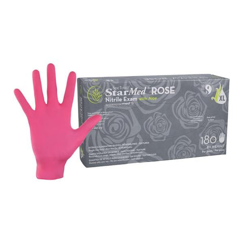 HARPS, Inc. -Starmed Nitrile Exam Gloves X-Large Rose Non-Sterile, 10 BX/CA SMNR205