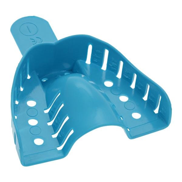 Henry Schein Inc. -HSI Single Arch Impression Tray Plastic Upper 1 Large Blue Perforated Disposable 12/Package, 25 PK/CA 411