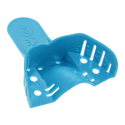 Henry Schein Inc. -HSI Double Arch Impression Tray Plastic Upper Anterior 9 Blue Perforated Disposable 12/Package, 40 PK/CA FPSCHEIN-114