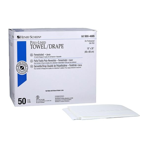 Henry Schein Inc. 18x26" Sterile Surgical Drape 3" Fenestrated, 6 BX/CA - 9004685