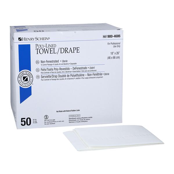 Henry Schein Inc. 18x26" Sterile Surgical Drape Non-Fenestrated, 6 BX/CA - 9004686