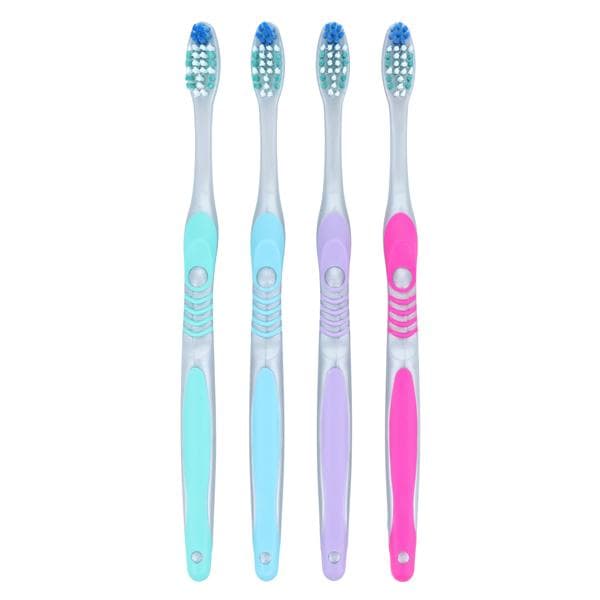 Henry Schein Inc. -Acclean Triple Clean Toothbrush Adult 32 Tuft Soft Compact Assorted With Tongue Cleaner 72/Box, 6 BX/CA 750976
