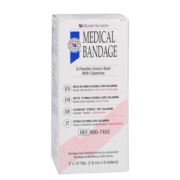 Henry Schein Inc. -Henry Schein Unna Boot Bandage Zinc Oxide/Calamine 3"x10yd 1/Box, 12 BX/CA 47310072