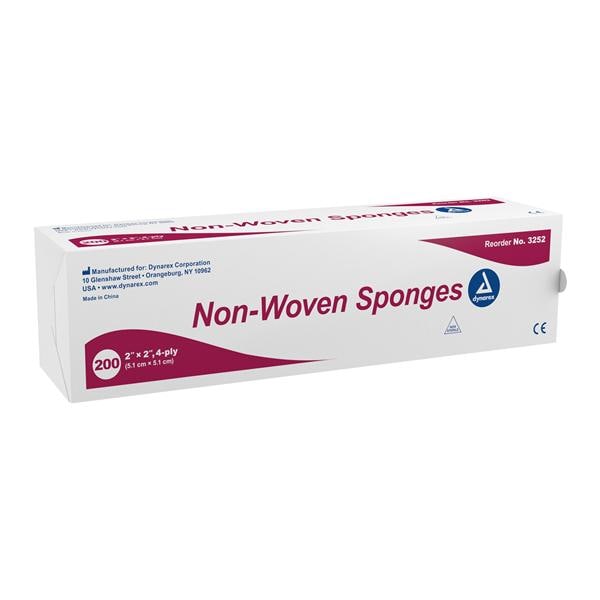 Dynarex Corporation Rayon/Poly Blend Gauze Sponge 2x2" 4 Ply Non-Sterile LF  - 3252