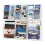 Gould Plastics Inc Wall Literature Display 3 Magazine Pockets / 6 Pamphlet Pockets Clear Plastic 30 in 1/Package - 146181