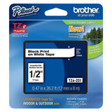 Brother International Corp Brother TZe-231 Black-On-White Tape 0.5" x 26.2' 1/Package - 239400