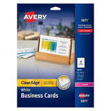 Avery Consumer Products 2-Sided Clean Edge Business Cards 2 in x 3.5 in White 200/Pack 200/Package - 261294