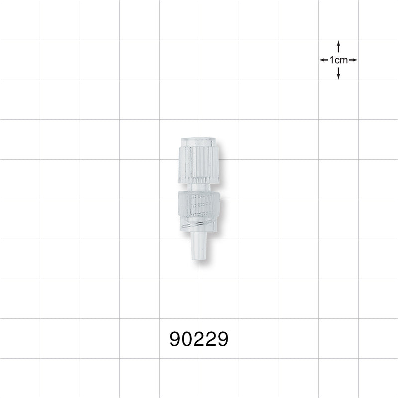 Male Luer Connector with Spin Lock - 0.26 inch - 0.252 inch ID (6.6 mm - 6.4 mm) - 90229