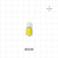 Male Luer w/Yellow Spin Lock, Tubing Port, Clear - 0.252 inch - 0.24 inch ID (6.40 mm - 6.1 mm) - 90236