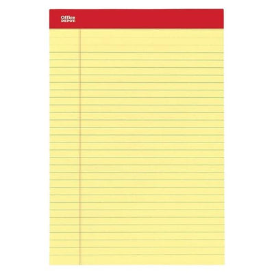 Office Depot Business Services Perforated Writing Pad 8.5 in x 11.75 in Canary 12/Package - 305706