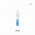 Male Luer w/Spin Lock, Tubing Port, Clear w/Blue Vented Cap - 0.152 inch - 0.135 inch ID (3.86 mm - 3.43 mm) - 90243