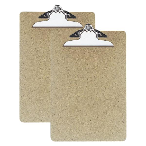 Office Depot Business Services OIC Hardboard Clipboards Letter Size 9"x12.5" Brown 2/Package - 470591