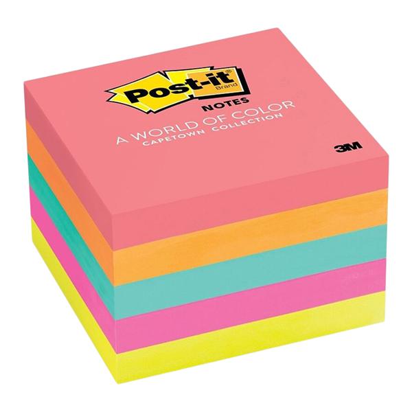 3M Business Products Notes Neon 3 in x 3 in 100 Sheets/Pad 5/Package - 510578