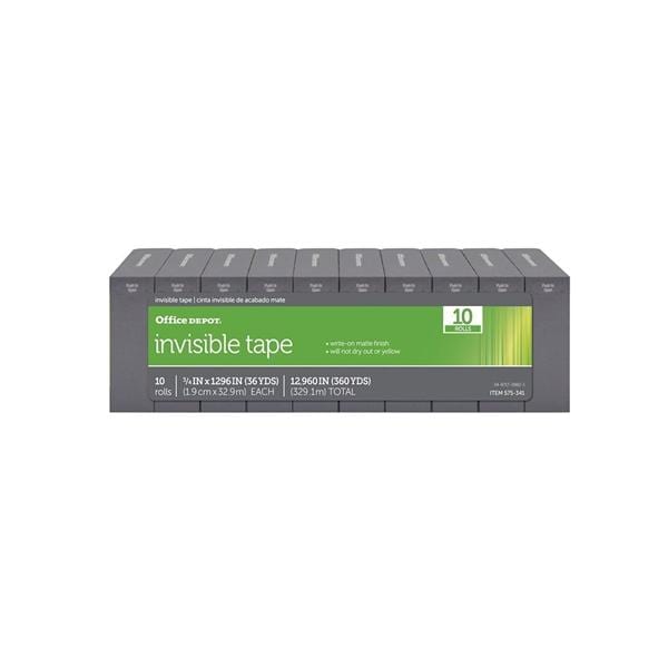 Office Depot Business Services Office Depot Brand Invisible Tape 3/4 in x 1296 in 10/Pack 10/Package - 575341