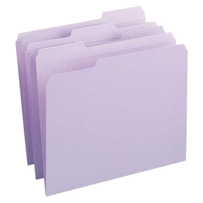 Smead Manufacturing Co Color File Folder Letter Size 1/3 Cut Lavender 100/Box 100/Box - 991646