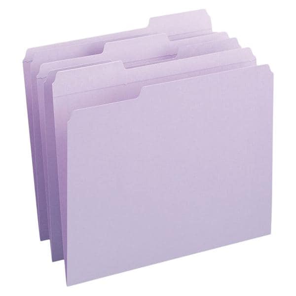 Smead Manufacturing Co Color File Folder Letter Size 1/3 Cut Lavender 100/Box 100/Box - 991646