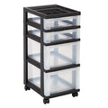 Office Depot Business Services Plastic Storage Cart 4 Drawers Black Each - 550984