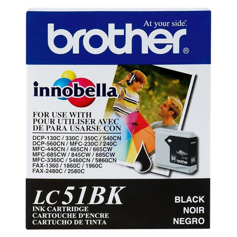 Brother International Corp Brother LC51BK Black Ink Cartridge Each - 679593