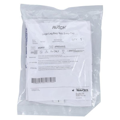 | Teleflex LLC Easy Tap Urinary Leg Bag 1000mL Disposable Anti-Reflux Valve - 452932