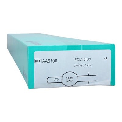 Mentor Corp Cysto-Care Folysil 2-Way Foley Catheter Straight Tip 100% Silicone 6Fr 1.5cc  - AA6106