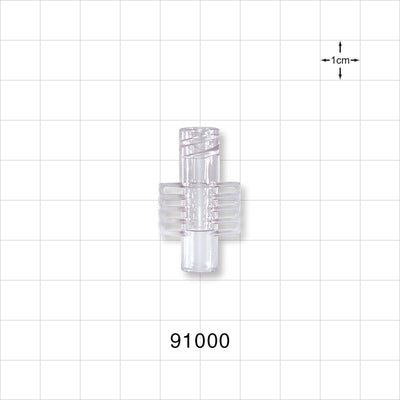 Large-Bore Female Connector, Clear - Fits 0.268 inch OD Tubing (6.8 mm) - 91000