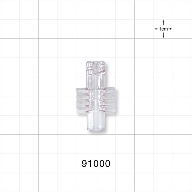 Large-Bore Female Connector, Clear - Fits 0.268 inch OD Tubing (6.8 mm) - 91000