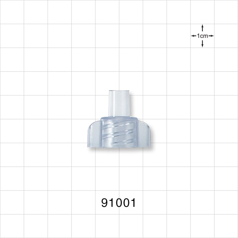 Large-Bore Male Connector, Natural - 0.26 inch - 0.252 inch ID x 0.354 inch - 0.339 inch OD (6.8 mm - 6.5 mm x 9 mm) - 91001