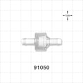High-Flow Check Valve, Barbed - Fits 1/4 inch ID Tubing (0.25 inch; 6.35 mm); 0.075 psi CP - 91050