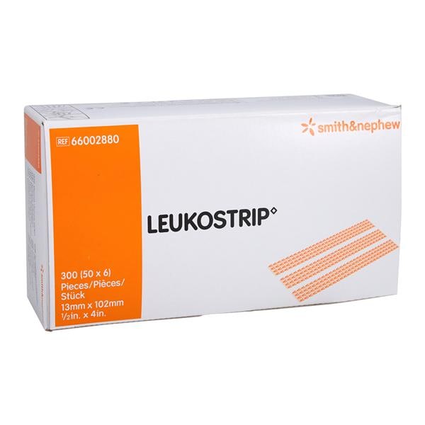 Smith & Nephew Wound Care Leukostrip Skin Closure Strip Elastic 100% Polyamide 1/2x4" White 50Pk/Bx, 4 BX/CA - 66002880