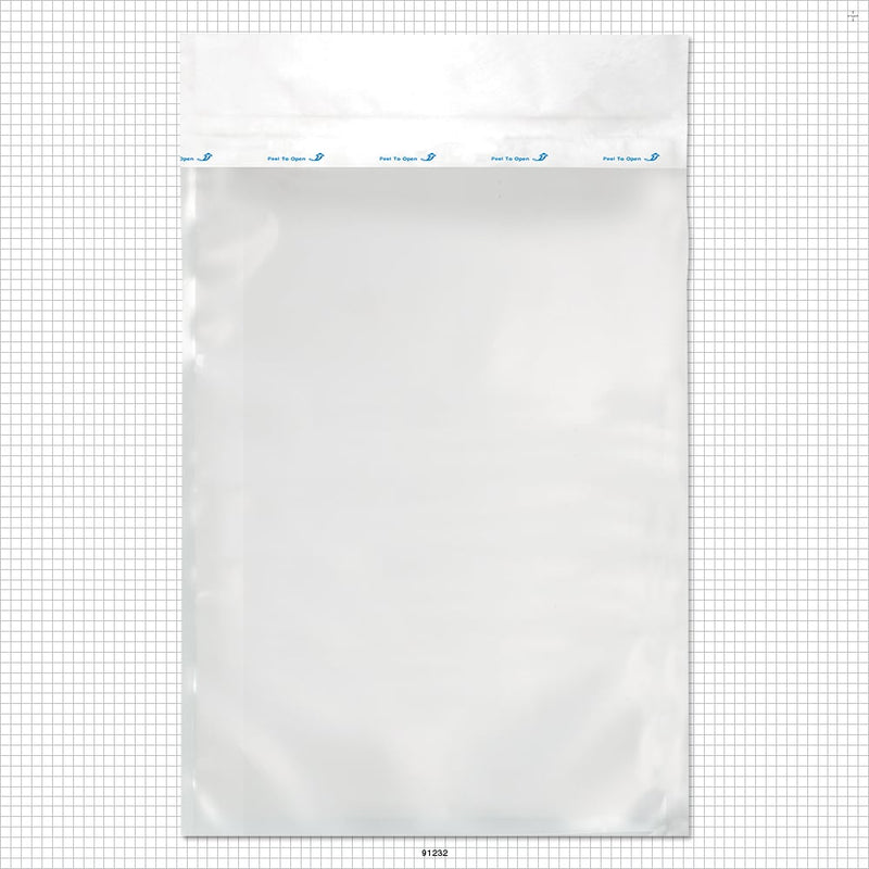 Sterilization Pouch, Peelable Style, Heat Sealable w/Header - Outside Dimensions: 19 inch x 30 inch (483 mm x 762 mm) - 91232