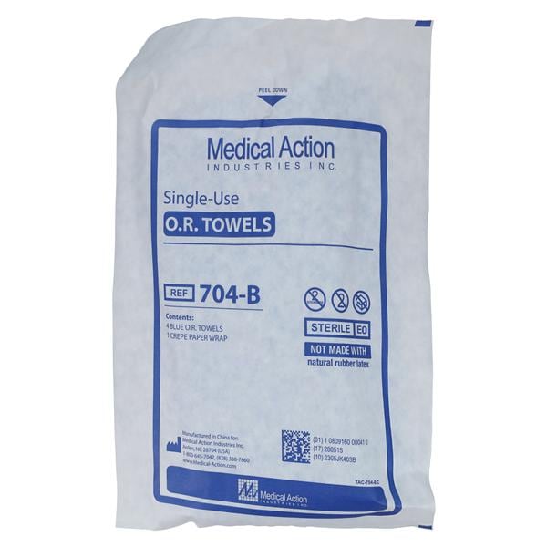Medical Action Industries Towel OR Blue Sterile  - 701-B