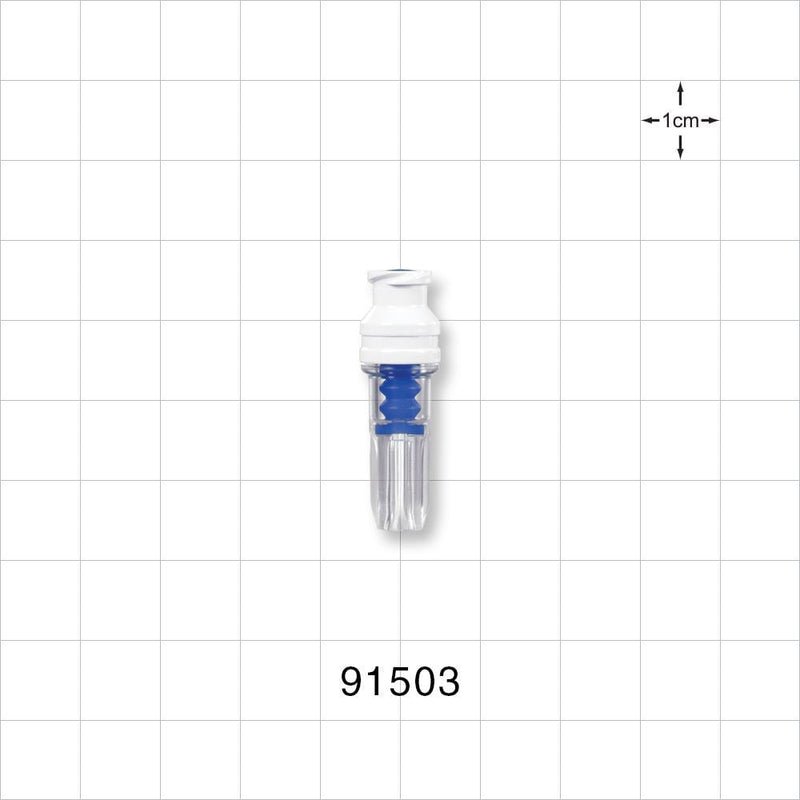 SmartSite™ Needle-Free Valve, Female Luer Lock, Tubing Port - 0.078 inch - 0.072 inch ID (1.96 mm - 1.83 mm) - 91503
