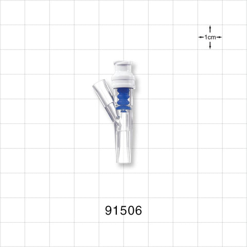 SmartSite™ Needle-Free  Valve Y Connector, Female Luer Lock, Male Luer Slip - 0.142 inch - 0.134 inch ID (3.61 mm - 3.4 mm) - 91506