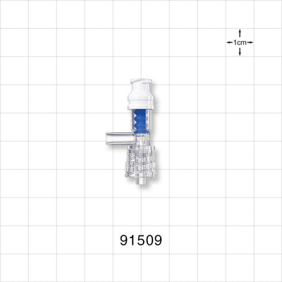 SmartSite™ Needle-Free Valve T Connector, Female Luer Lock, Male Luer with Spin Lock - 0.096 inch - 0.089 inch ID (2.44 mm - 2.26 mm) - 91509