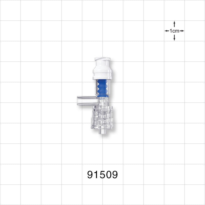 SmartSite™ Needle-Free Valve T Connector, Female Luer Lock, Male Luer with Spin Lock - 0.096 inch - 0.089 inch ID (2.44 mm - 2.26 mm) - 91509