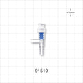 SmartSite™ Needle-Free Valve T Connector, Female Luer Lock, Male Luer Slip - 0.096 inch - 0.089 inch ID (2.44 mm - 2.26 mm) - 91510