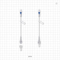 Extension Line, SmartSite™ Needle-Free Valve to Male Luer with Spin Lock and Slide Clamp - 6 inch (152.4 mm) - 91514