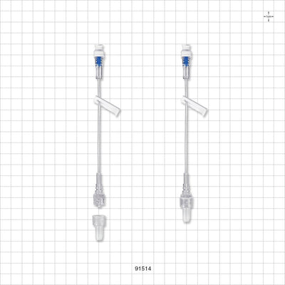 Extension Line, SmartSite™ Needle-Free Valve to Male Luer with Spin Lock and Slide Clamp - 6 inch (152.4 mm) - 91514
