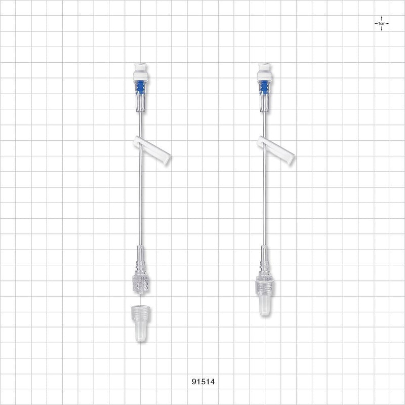 Extension Line, SmartSite™ Needle-Free Valve to Male Luer with Spin Lock and Slide Clamp - 6 inch (152.4 mm) - 91514