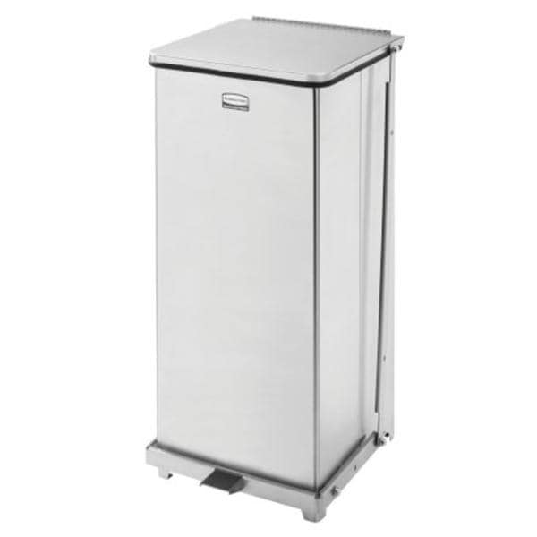 Newell Brands Dist. LLC Can Trash Step-On Pedal Flat Lid Fire Resistant/Restraint Mechanism Self-Closing w/ Rigid Plastic Liner Each - FGST24SSPL