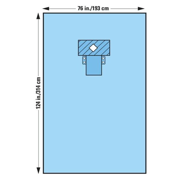 O & M Halyard -76x124" Sterile Surgical Drape 5x5" Diamond Fenestrated 89255