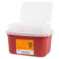 Medegen Medical Products, LLC -Sharps Container 1gal Red/Black 10x6-3/4x7" Tortuous Path Lid Polypropylene Medium Stackable Non-Sterile Each MAI 8706