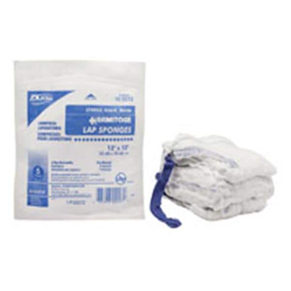 Dukal LLC 100% Cotton Laparotomy Sponge 12x12" Sterile X-Ray Detectable Tght Wv Prwsh LF, 20 PK/CA - 10-0012