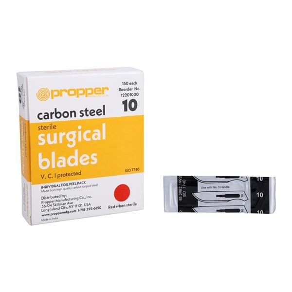 Propper Mfg Co -Carbon Steel Sterile Surgical Blade #10 Disposable 12201000